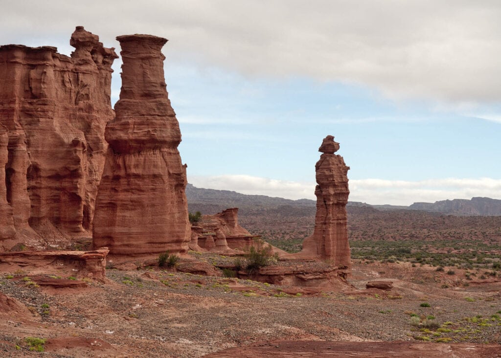 Red earth formations in the desert