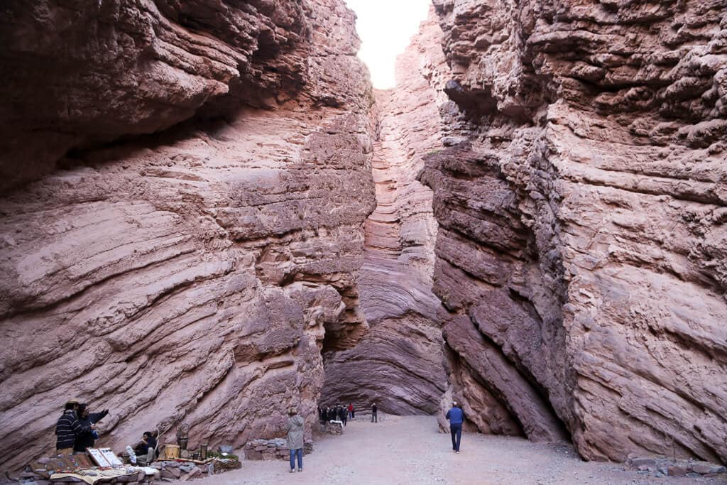 An amphitheater shaped red canyon