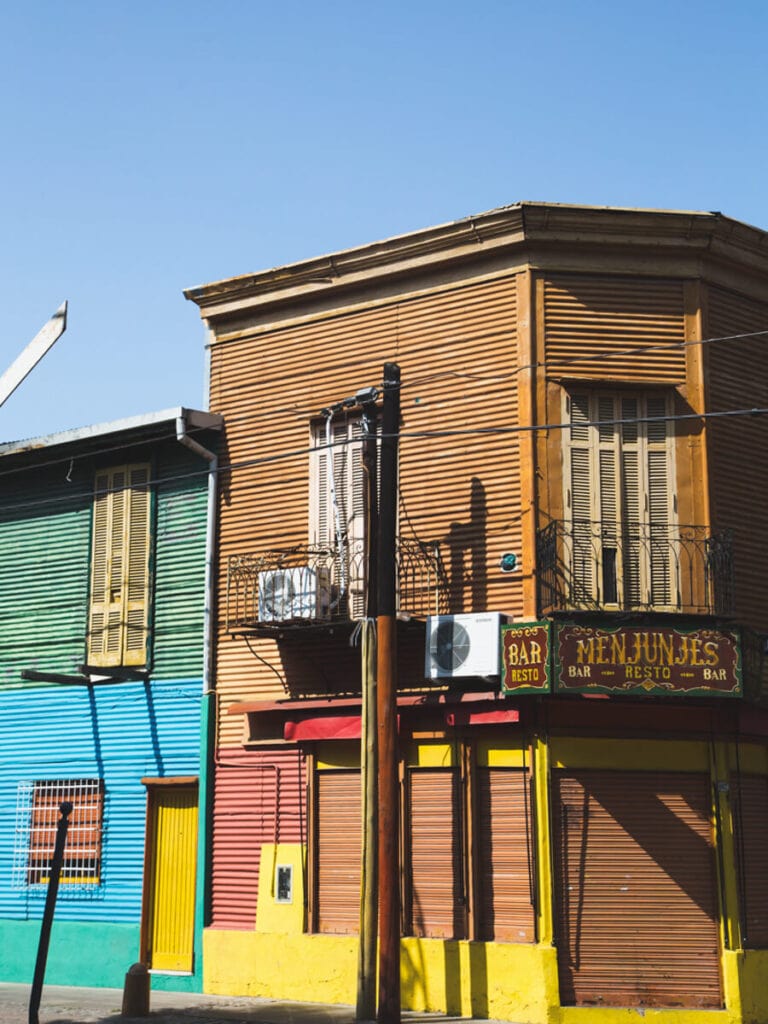 Corrugated iron buildings in La Boca Buenos Aires