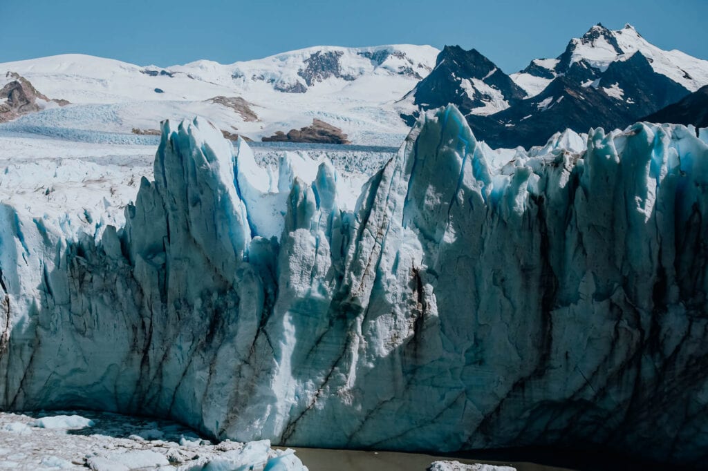 Crampon Station at Perito Moreno Glacier. Big Ice Tour. Lateral