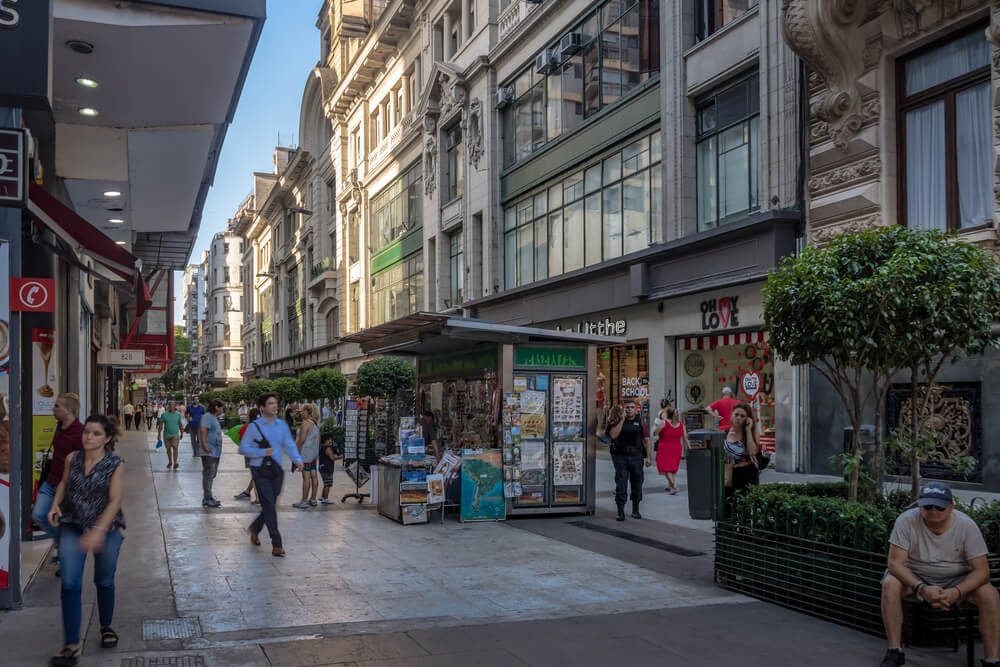 A pedestrian street in Buenos Aires